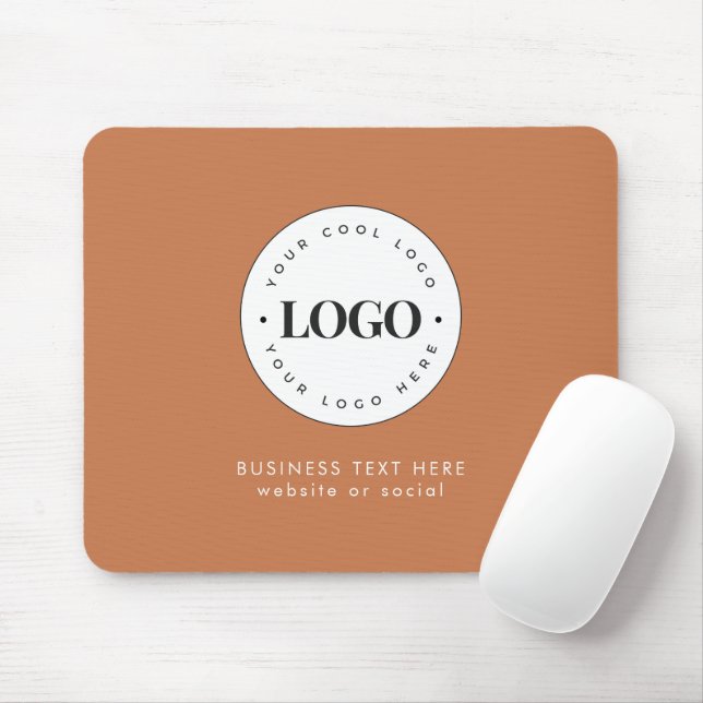 Simple Round Business Logo & Text Company Custom  Mouse Pad (With Mouse)