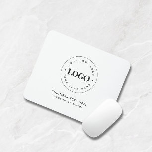 Simple Round Business Logo & Text Company Custom Mouse Pad