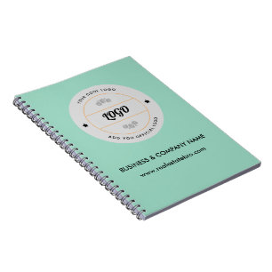 Simple Round Business Logo & Text Company Custom Notebook