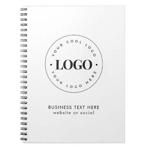 Simple Round Business Logo  Text Company Custom Notebook