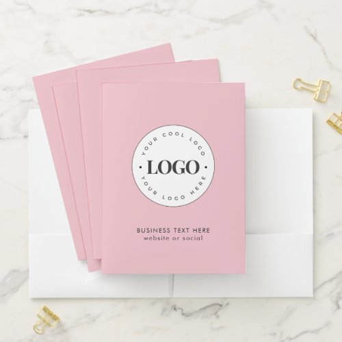 Simple Round Business Logo  Text Company Custom P Pocket Folder