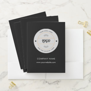Simple Round Business Logo & Text Company Custom Pocket Folder