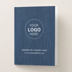 Simple Round Business Logo & Text Company Custom Pocket Folder