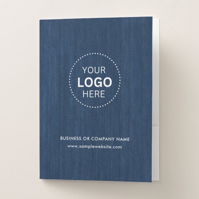 Simple Round Business Logo & Text Company Custom Pocket Folder (Front)