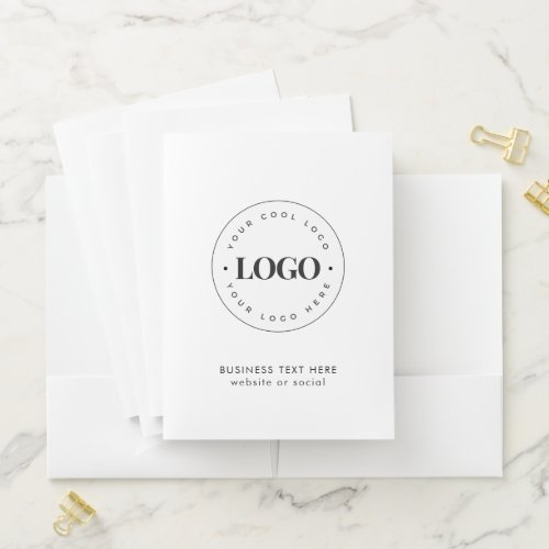 Simple Round Business Logo  Text Company Custom Pocket Folder