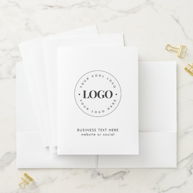 Simple Round Business Logo & Text Company Custom Pocket Folder (In Situ)