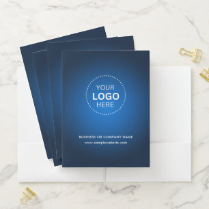 Simple Round Business Logo & Text Company Custom Pocket Folder
