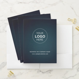 Simple Round Business Logo & Text Company Custom Pocket Folder
