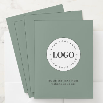 Simple Round Business Logo & Text Company Custom   Pocket Folder by ReplaceWithYourLogo at Zazzle