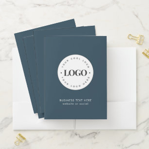 Simple Round Business Logo & Text Company Custom Pocket Folder