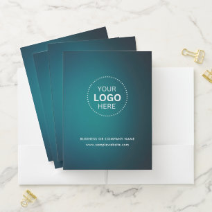Simple Round Business Logo & Text Company Custom Pocket Folder