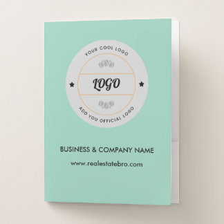 Simple Round Business Logo & Text Company Custom Pocket Folder