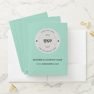 Simple Round Business Logo & Text Company Custom Pocket Folder