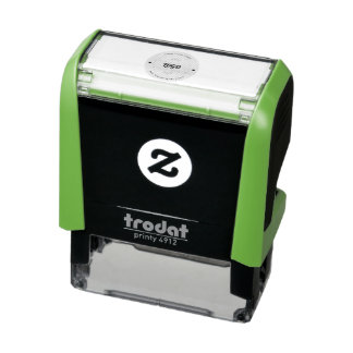 Simple Round Business Logo & Text Company Custom Self-inking Stamp