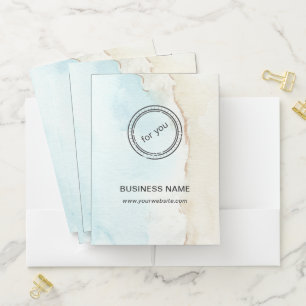 Simple Round Business Logo & Text Custom Pocket Folder