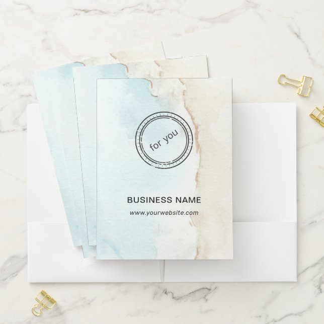 Simple Round Business Logo & Text Custom  Pocket Folder (In Situ)
