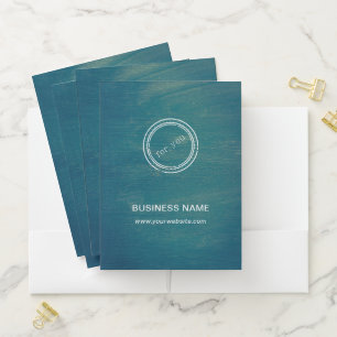 Simple Round Business Logo & Text Custom Pocket Folder