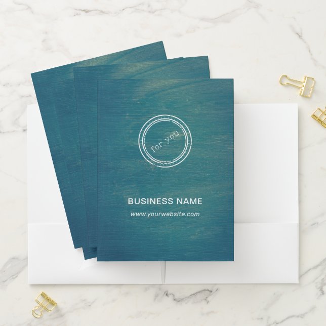 Simple Round Business Logo & Text Custom  Pocket Folder (In Situ)