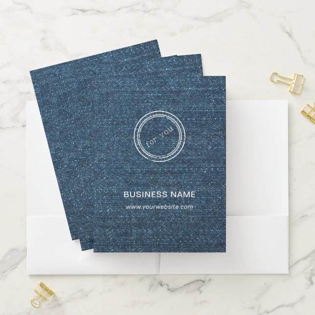 Simple Round Business Logo & Text Custom  Pocket Folder (In Situ)
