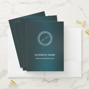 Simple Round Business Logo & Text Custom Pocket Folder