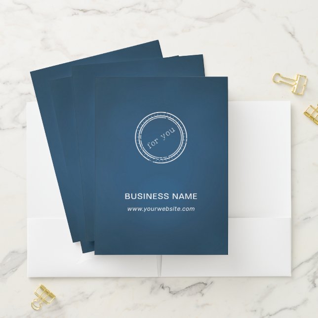 Simple Round Business Logo & Text Custom  Pocket Folder (In Situ)