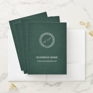 Simple Round Business Logo & Text Custom Pocket Folder