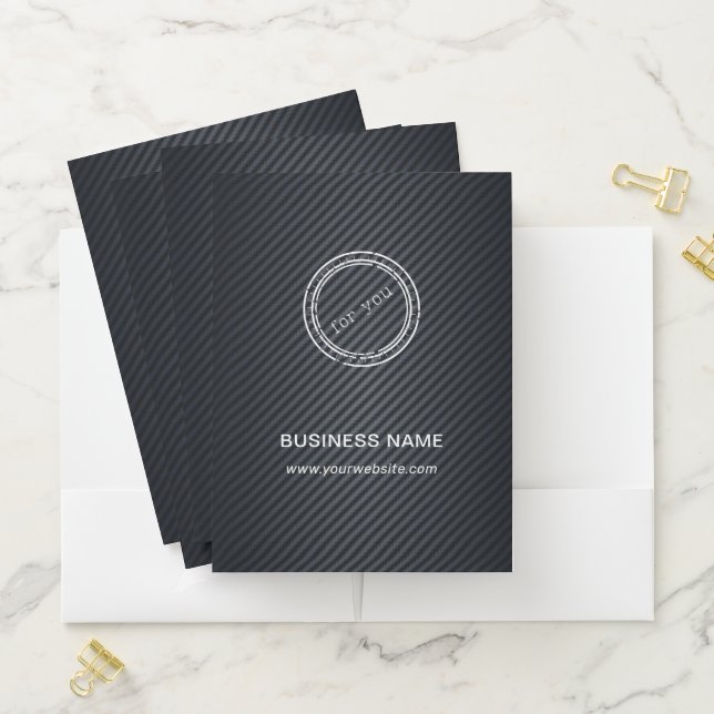 Simple Round Business Logo & Text Custom  Pocket Folder (In Situ)