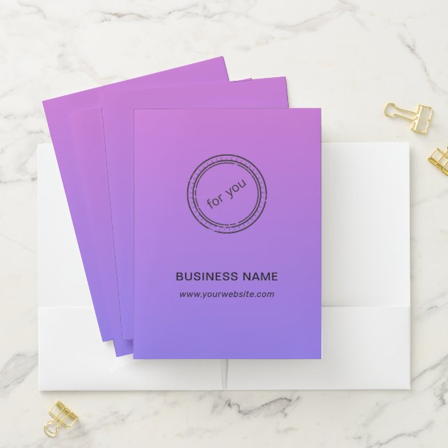 Simple Round Business Logo & Text Custom  Pocket Folder (In Situ)