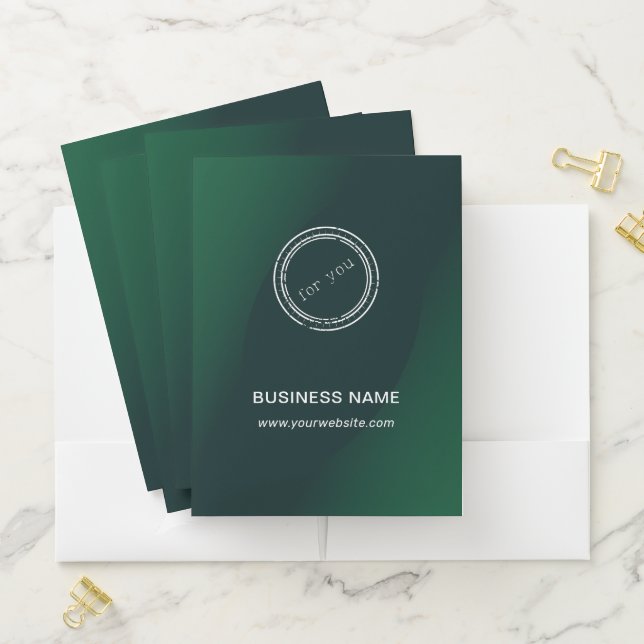 Simple Round Business Logo & Text Custom  Pocket Folder (In Situ)