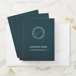 Simple Round Business Logo & Text Custom  Pocket Folder