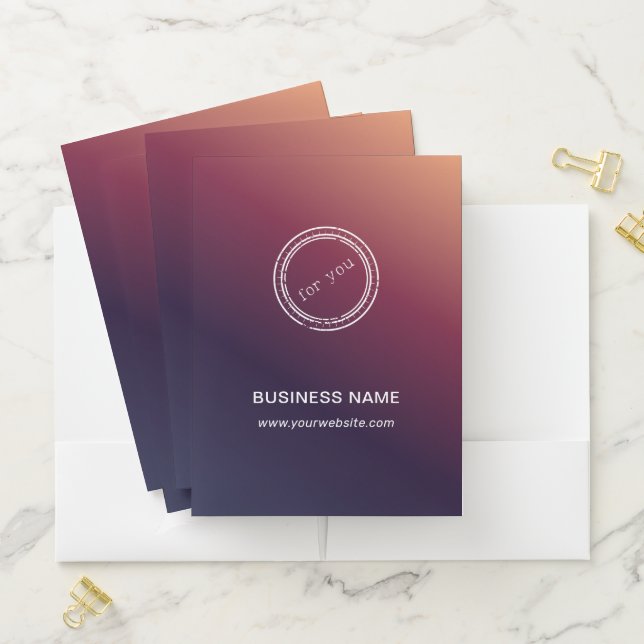 Simple Round Business Logo & Text Custom  Pocket Folder (In Situ)