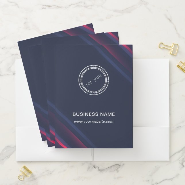 Simple Round Business Logo & Text Custom  Pocket Folder (In Situ)