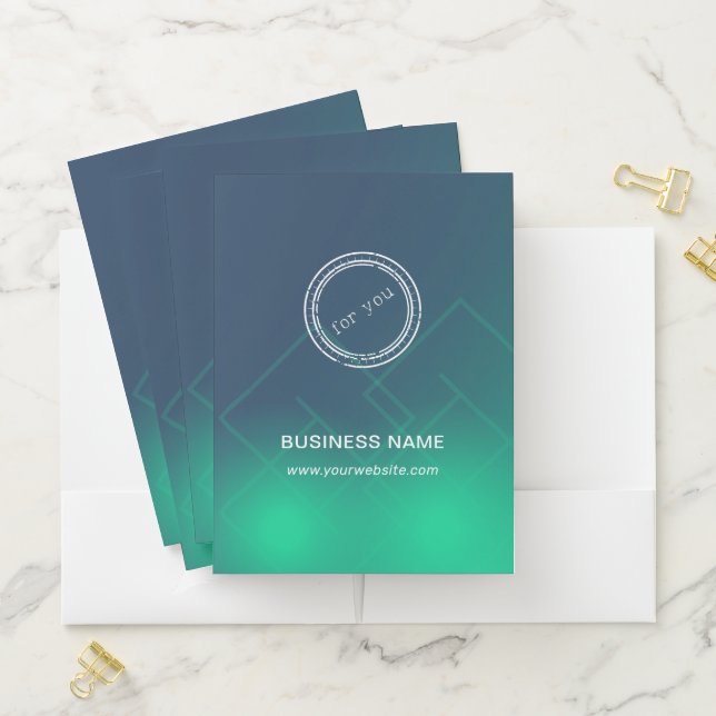 Simple Round Business Logo & Text Custom  Pocket Folder (In Situ)