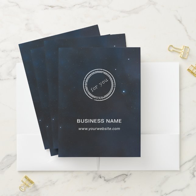 Simple Round Business Logo & Text Custom  Pocket Folder (In Situ)