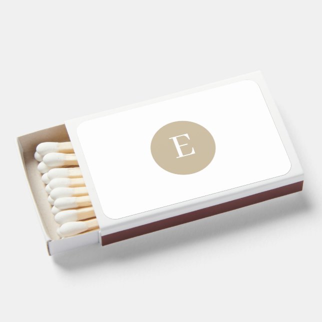 Simple Round Classic Block Monogram Matchboxes (Front Open)