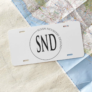 Simple Round Custom Logo Business License Plate