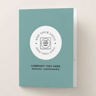 Simple Round Logo Text Custom Pocket Binder Folder