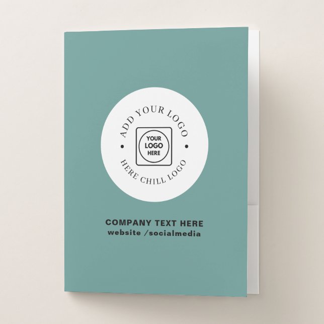 Simple Round Logo Text Custom Pocket Binder Folder (Front)