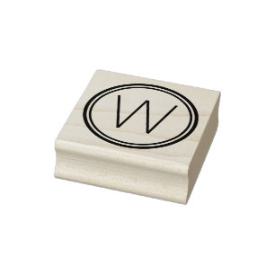 Simple Round Monogram Rubber Stamp
