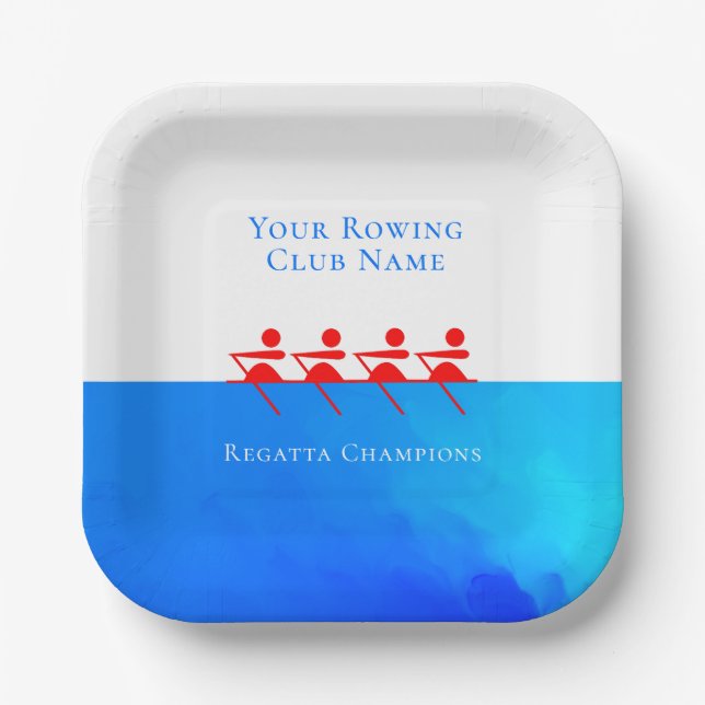 Simple Rowing Club Commemorative  Paper Plates (Front)