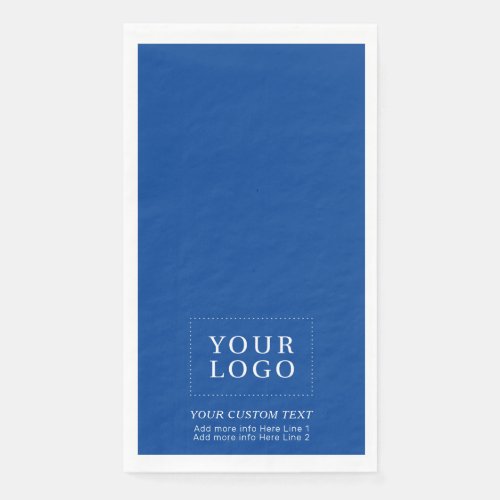 Simple Royal Blue Custom Business Logo Promotional Paper Guest Towels