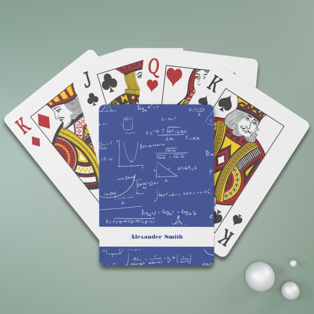 Simple Royal Blue Math Formulas Equations Poker Cards (Creator Uploaded)