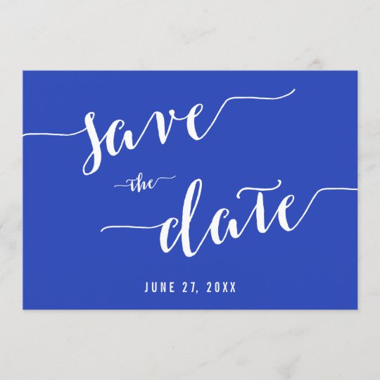 Simple Royal Blue Save The Date Invitation Cards Zazzle Simple Royal Blue Save The Date Invitation Cards