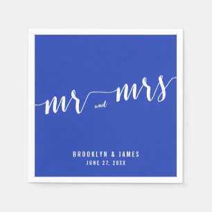 Simple Royal Blue Wedding Napkins