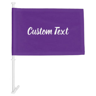 Simple Royal Purple and White Script Text Template Car Flag