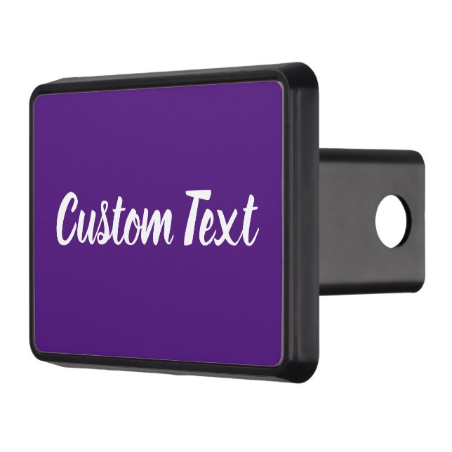 Simple Royal Purple and White Script Text Template Hitch Cover (Left)