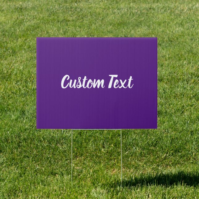 Simple Royal Purple and White Script Text Template Sign (Insitu)