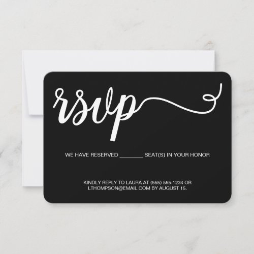 Simple RSVP Black lwithout mailing Reserved Seat