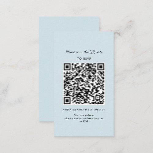 Simple RSVP QR Code Wedding Enclosure Card
