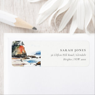 Simple Ruby Beach Olympic National Park Wedding Label